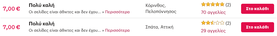 Η αξιολόγηση του πωλητή πριν βάλεις κάτι στο καλάθι
